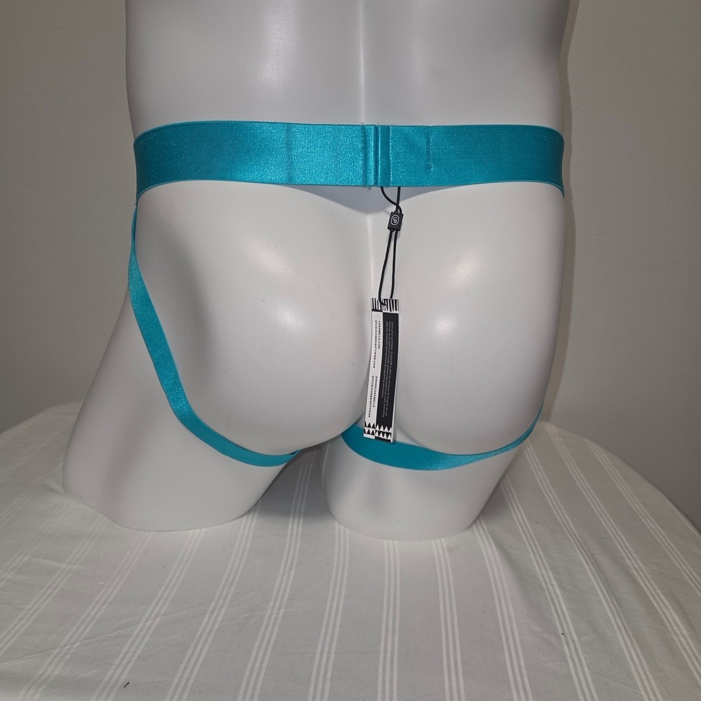 Cosabella‎ Studio Mens Tropical Leaf Lace Jockstrap Teal Navy Blue Underwear